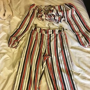 Brand New 2 Piece Pants/Crop Top